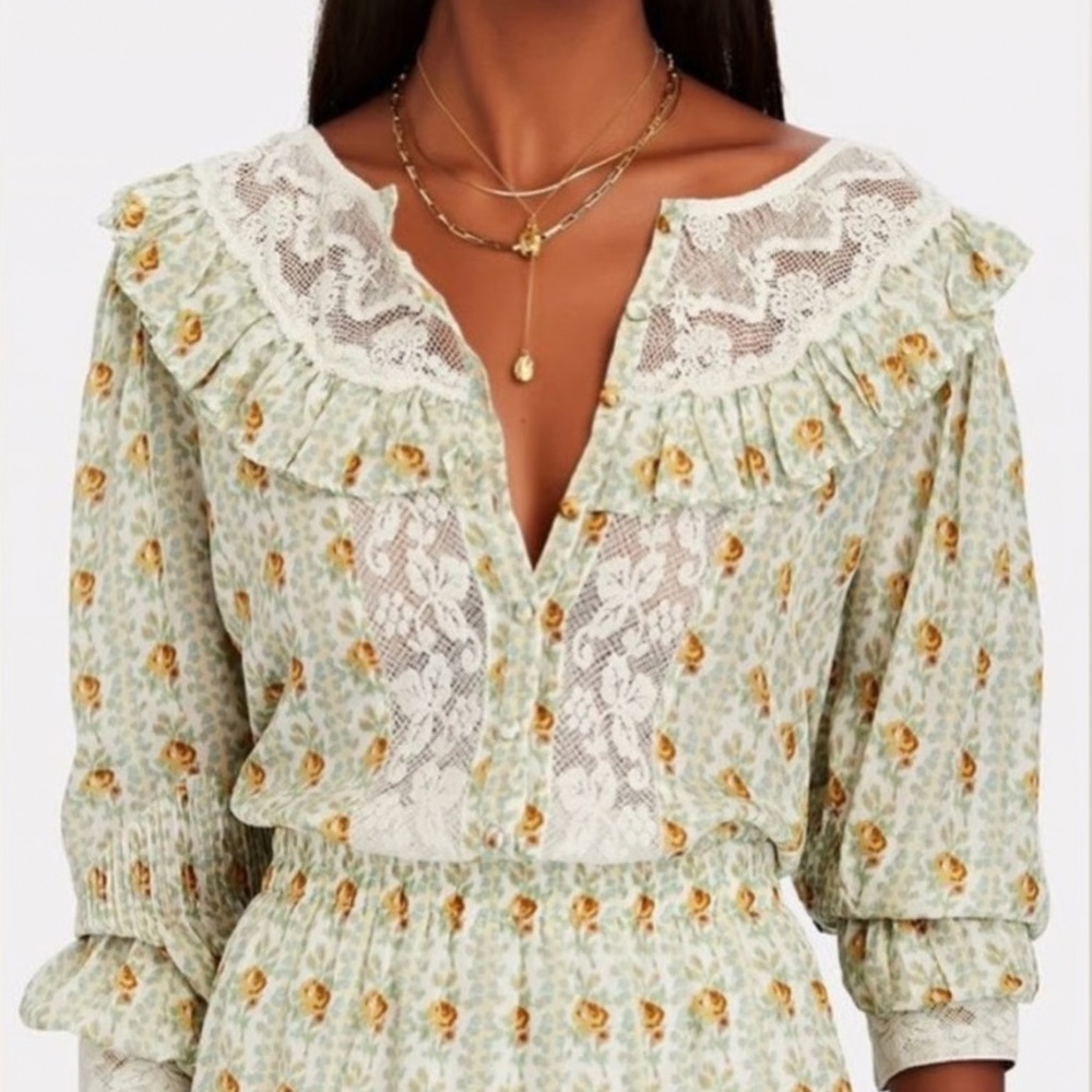 Loveshackfancy Morrison Top Apricot